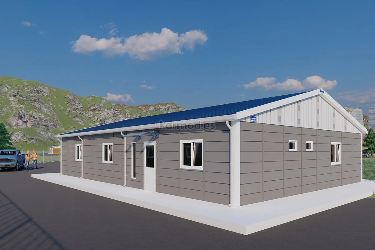 Modelo de oficina modular Karmod de 155 m²