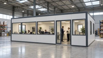 Oficinas modulares para naves: distribución, montaje y ampliación